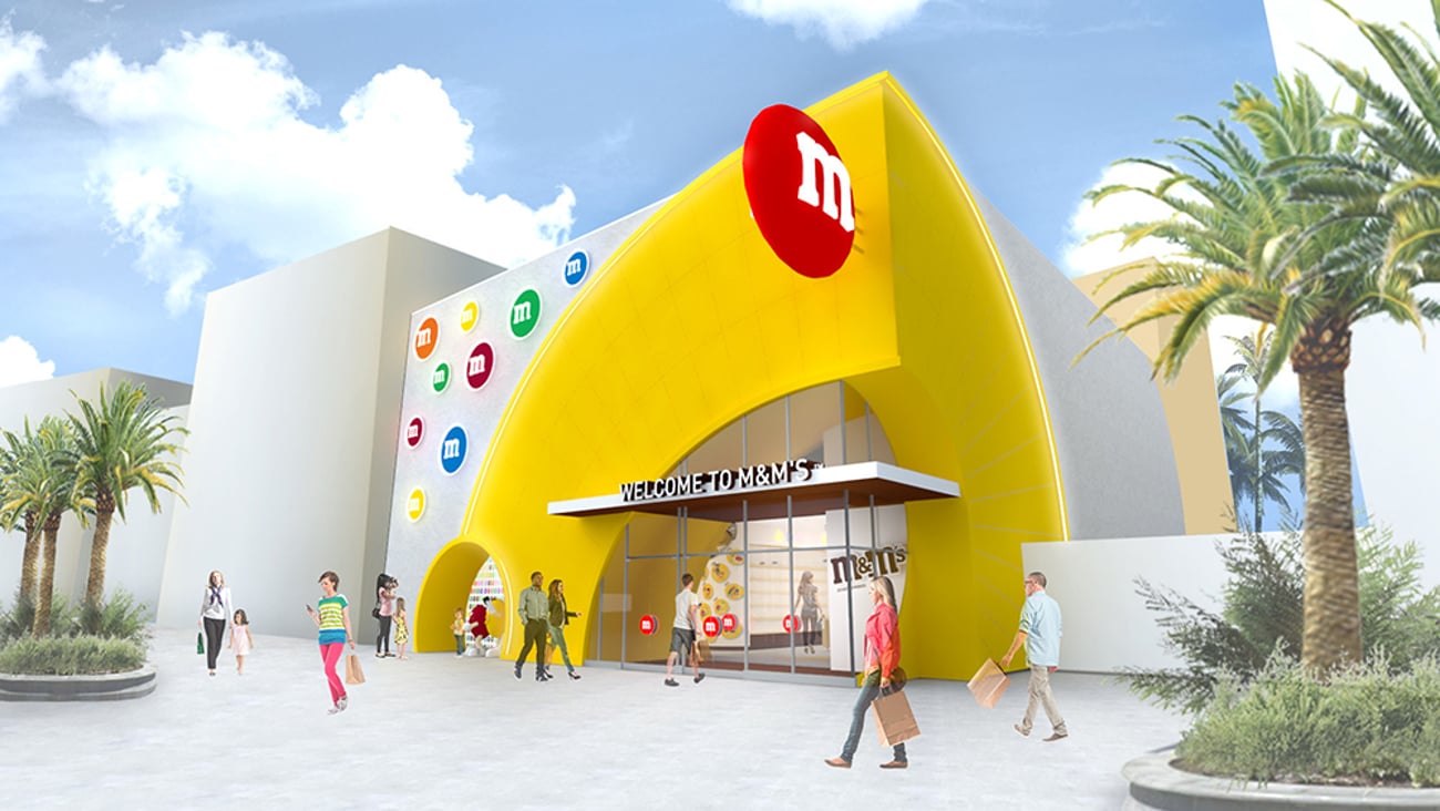 Outdoor façade of m&M store