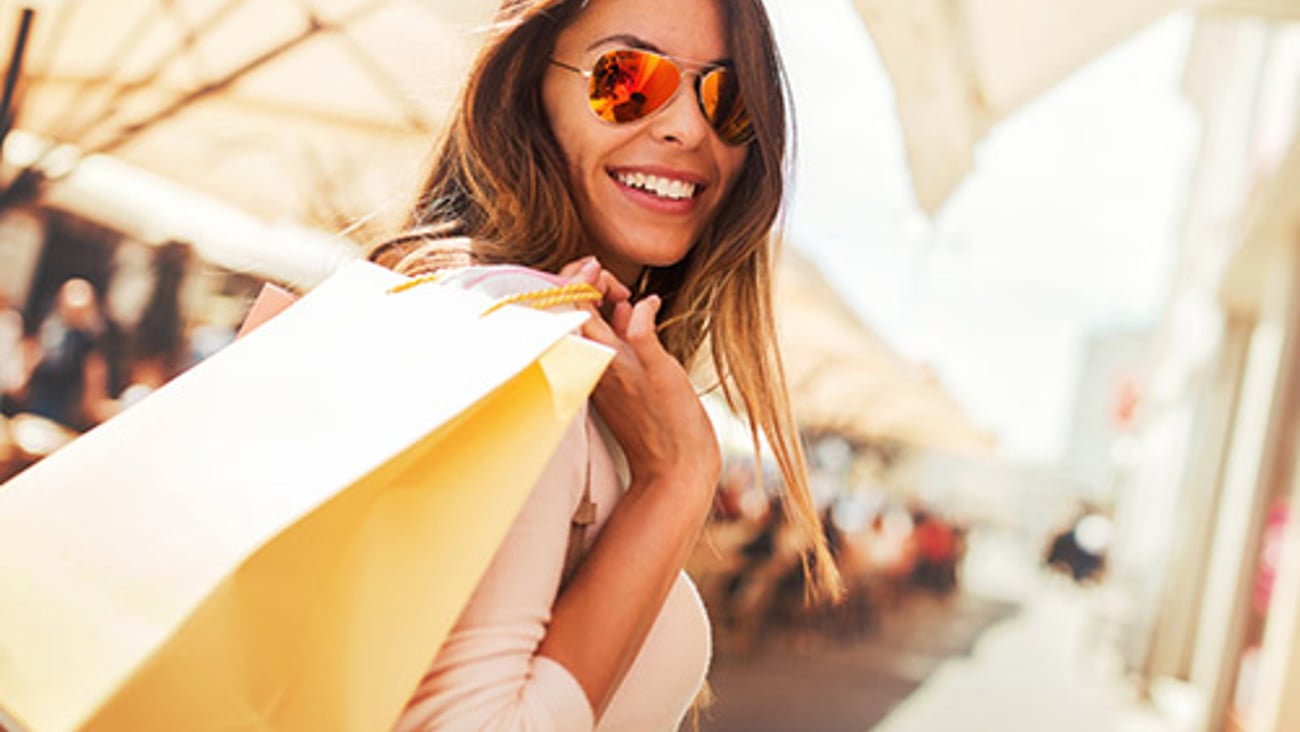 woman with shopping bags