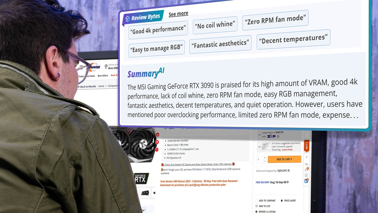 Newegg AI reviews