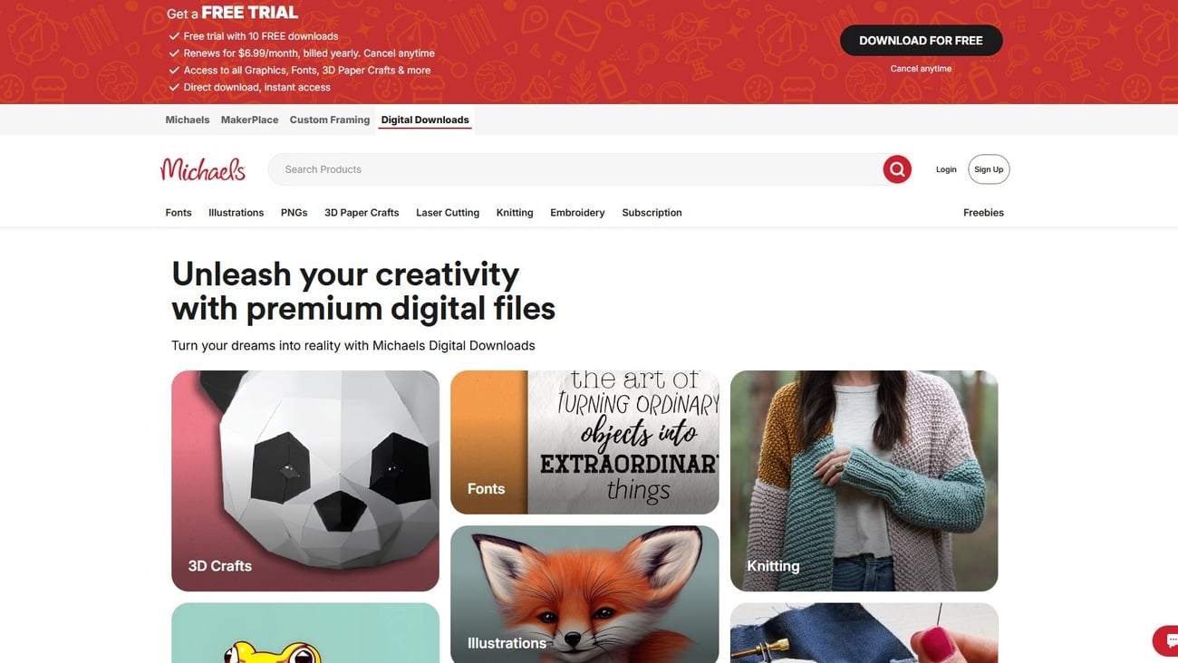 Michaels - Creative Fabrica subscription