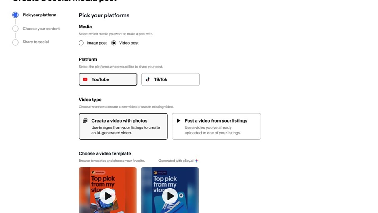 eBay generative AI video tool