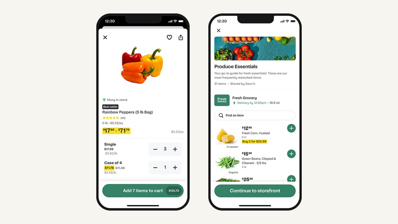 Instacart Storefront business features