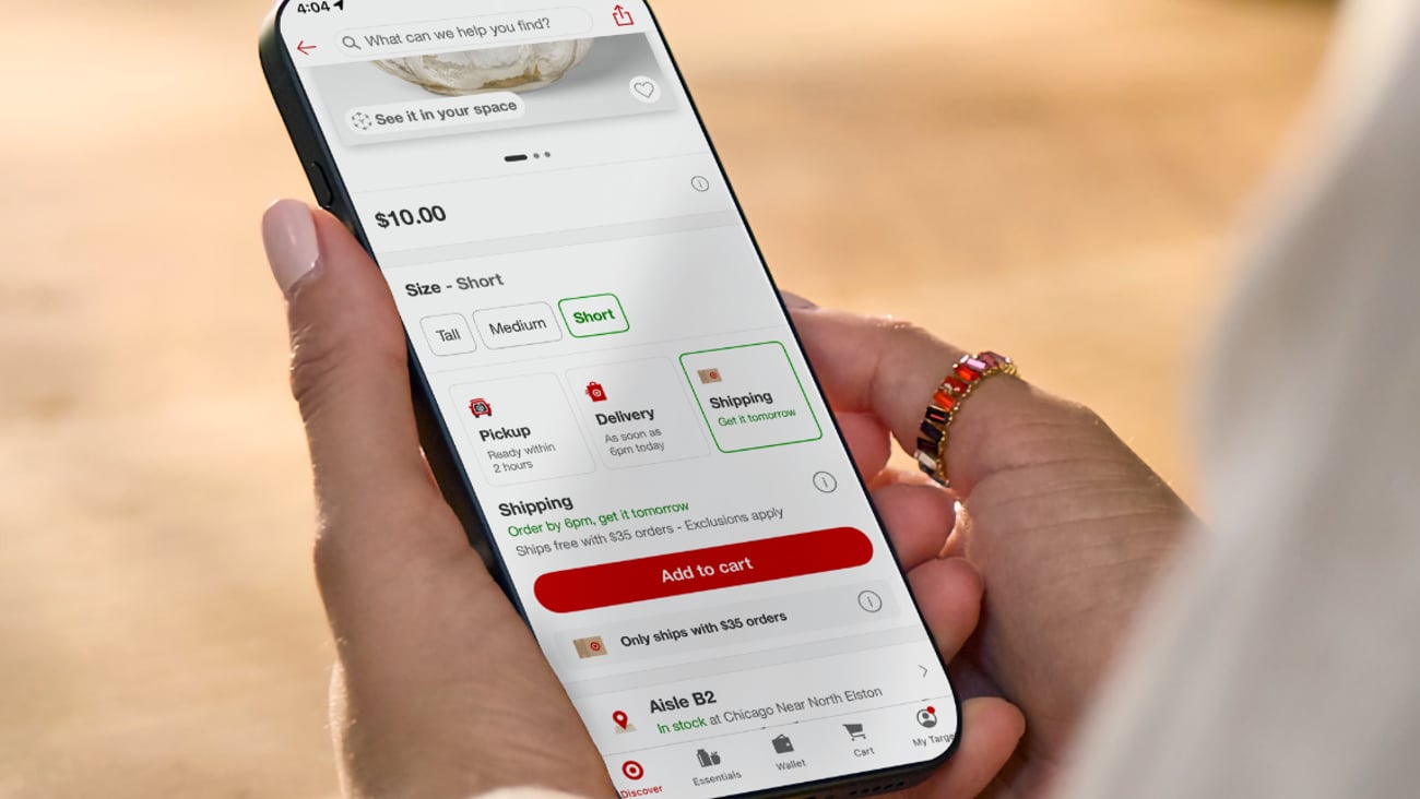 Target next-day delivery app.