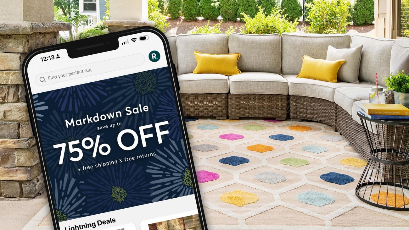 Rugs.com app screen