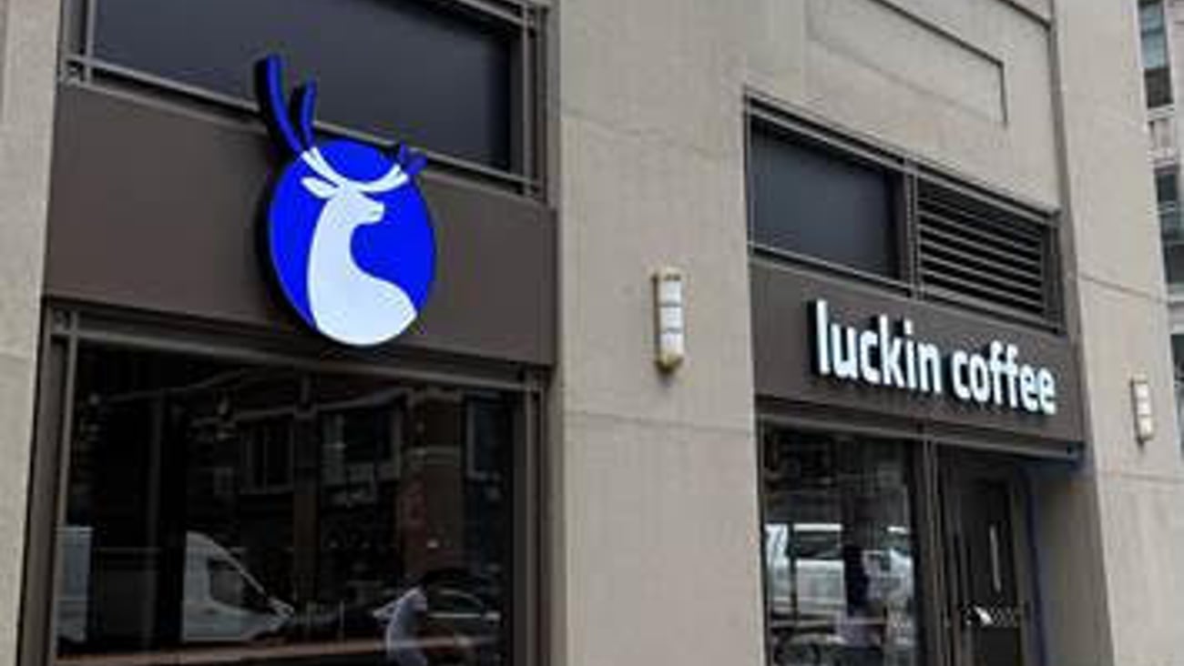 Luckin Coffee opens its newest store in New York City. 
