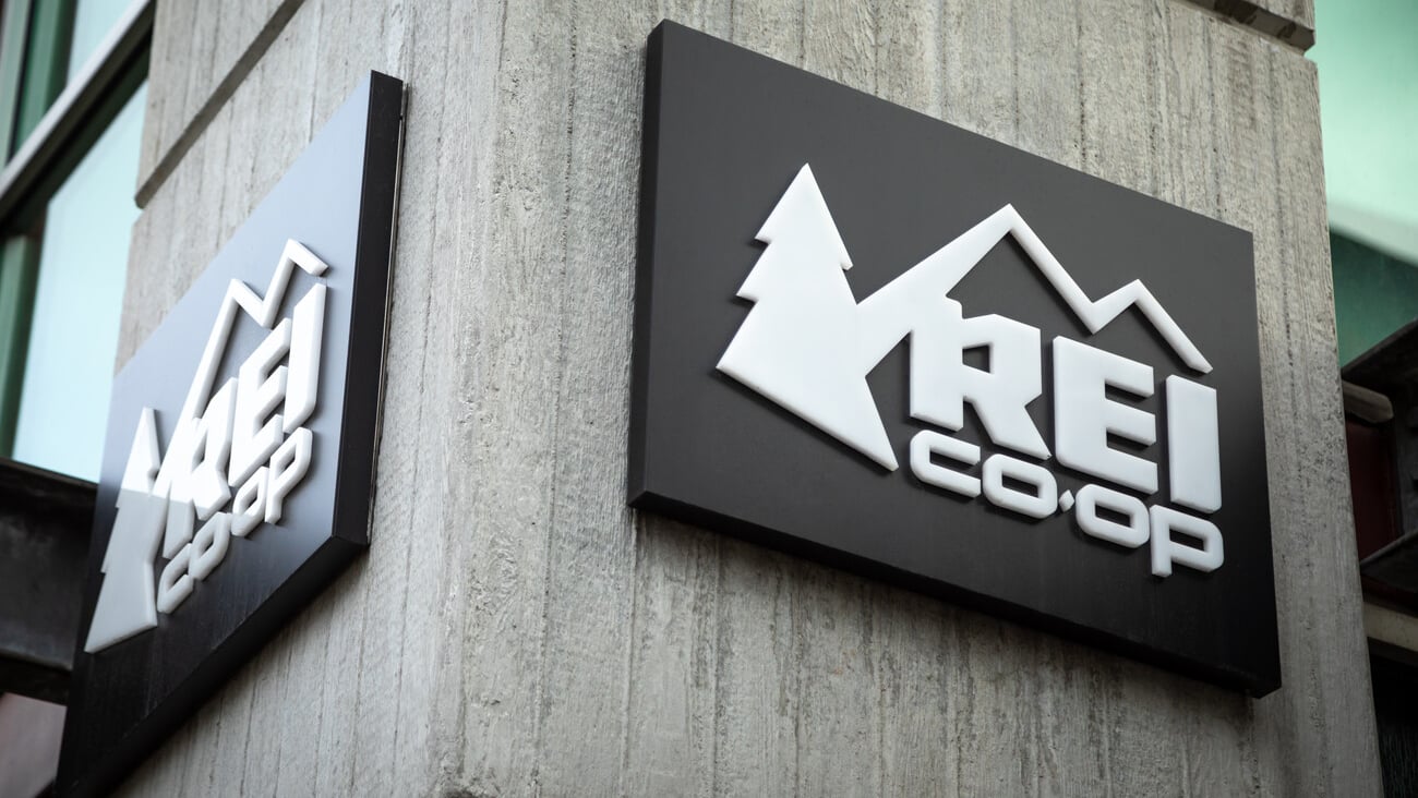 Seattle, Washington / USA - January 20 2019: Signs for Recreational Equipment Incorporated (REI), on the corner of the Seattle flagship store for the outdoor outfitter; Shutterstock ID 1292420836