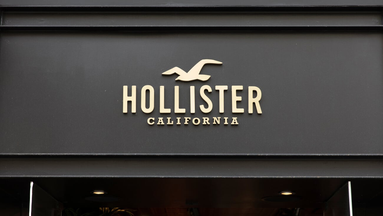 Bath, Somerset, UK, 22nd February 2019, Shop Sign for Hollister; Shutterstock ID 1352914586