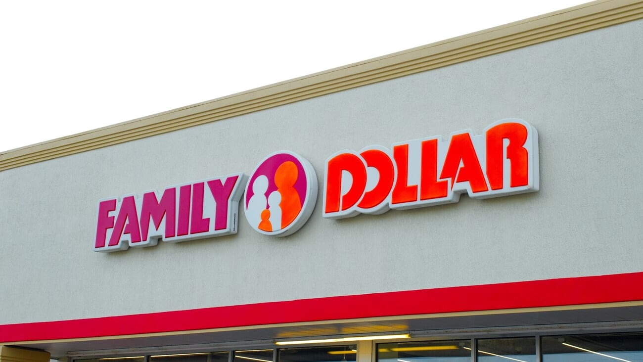 November 2, 2023: Family Dollar Discount Store. offers a variety mix of various products for a dollar. Red orange Sign logo facade on storefront exterior with sky background. Ocala, Florida USA ; Shutterstock ID 2403540137