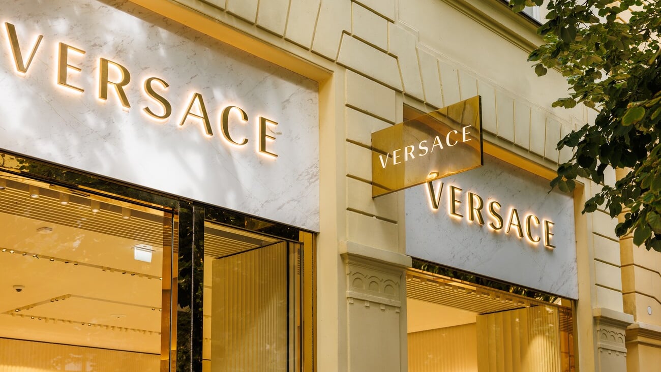 Prague, Czech Republic - 1.7.2024: Versace is a Italian luxury design house selling clothing, footwear, fragrancies . It was established in 1978 in Milano af Gianni Versace who was murdered in 1997.; Shutterstock ID 2485135871