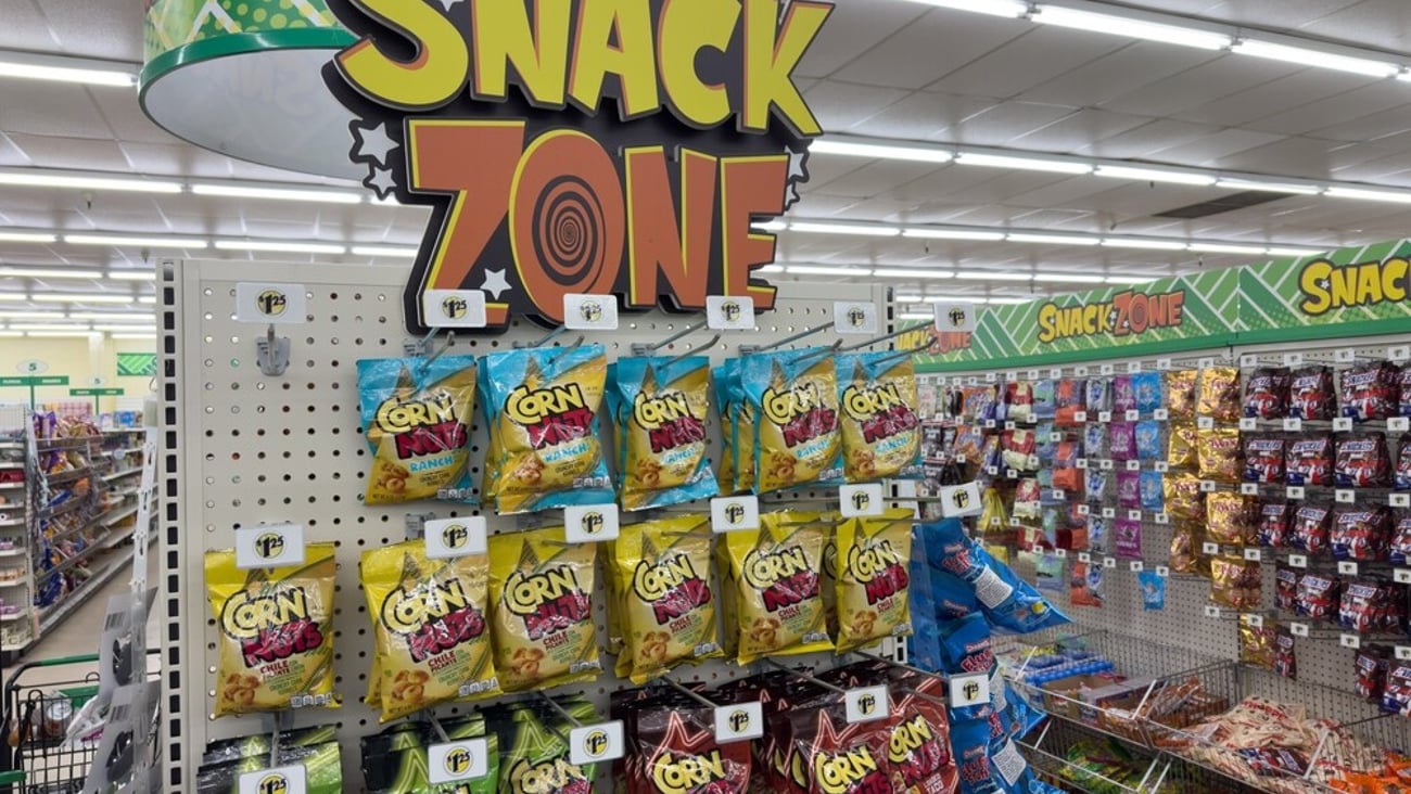 Los Angeles, CA - Jan 12, 2025: Snack Zone at Dollar Tree Store.; Shutterstock ID 2582692551