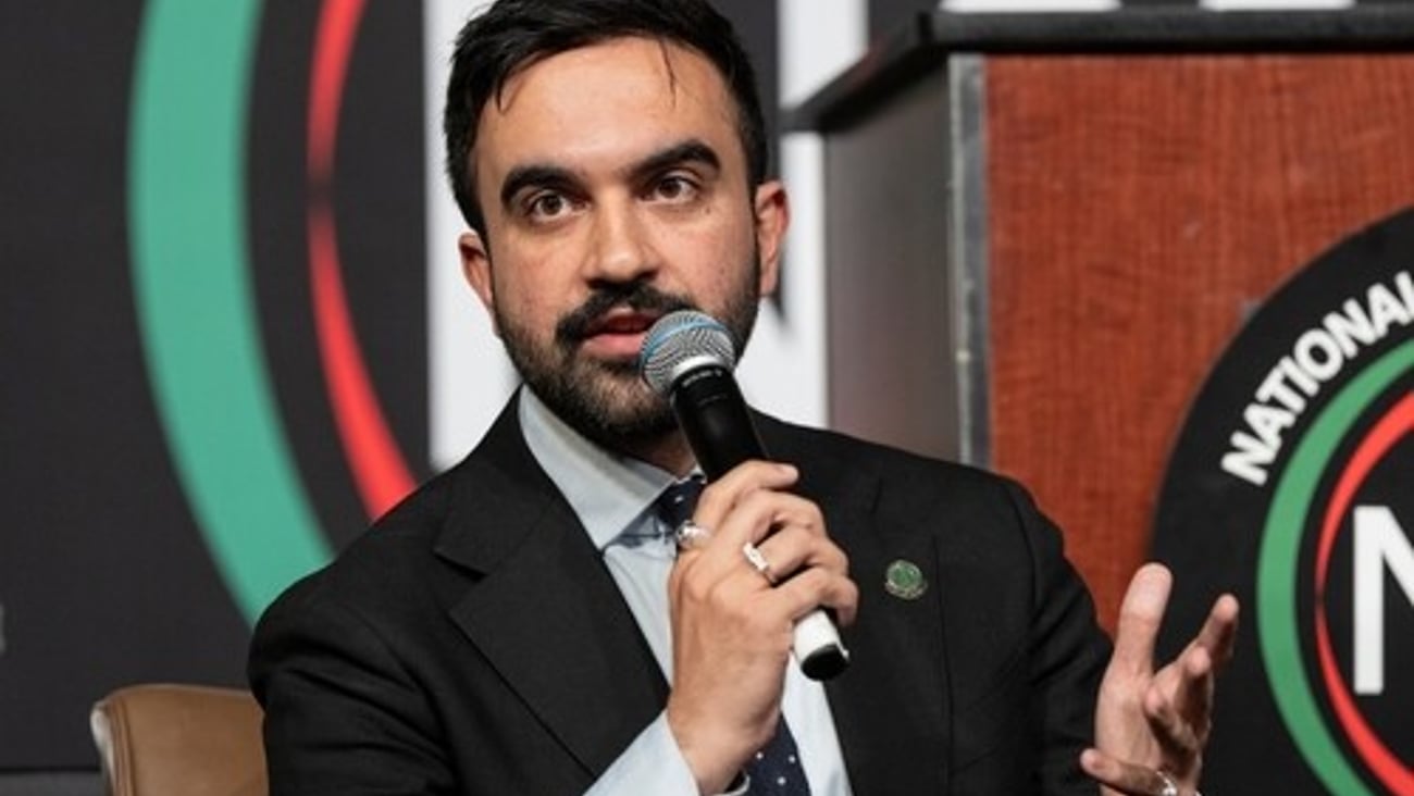 New York, NY - April 3, 2025: Assemblymember Zohran Mamdani speaks at the city mayoral candidates forum held by Reverend Al Sharpton at 2025 annual NAN Convention at Sheraton Times Square; Shutterstock ID 2607633605