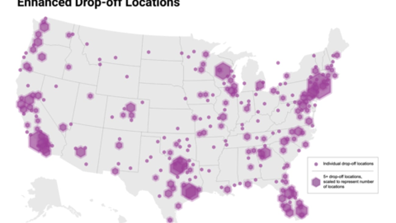 Pitney Bowes PackageHub return dropoffs (Graphic: Business Wire)