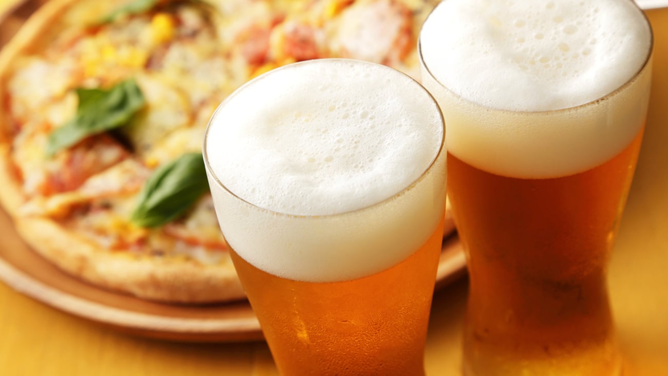 pizza and beer