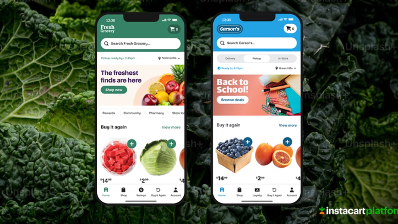 Instacart Storefront Pro mobile screens