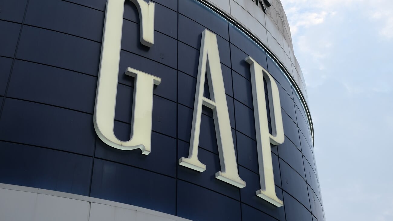 Shanghai,China-June 4th 2022: close up large GAP store sign; Shutterstock ID 2166049267