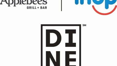logos for Dine Brands, Applebees and IHOP
