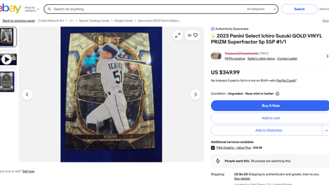 eBay grading Ichiro card