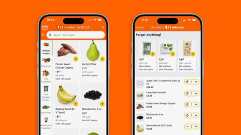 Amazon Now app screens