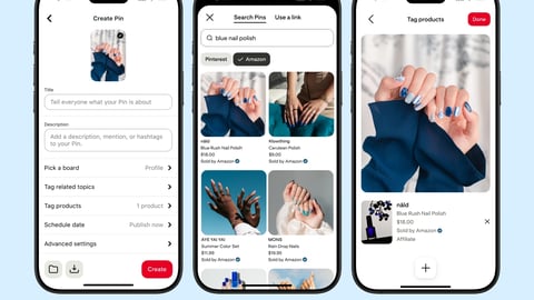 Pinterest - Amazon storefront app screens