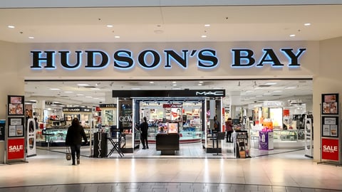 Markham, Ontario, Canada - March 13, 2019: Hudson's Bay store front in CF Markville Shopping centre in Markham, Ontario, Canada. The Hudson's Bay Company is a Canadian retail business group.; Shutterstock ID 1340618972