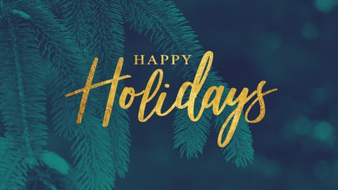 Gold Happy Holidays Christmas Calligraphy Script with Tree Evergreen Background; Shutterstock ID 1561910815