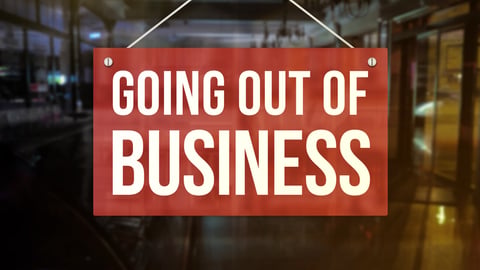 Going out of Business sign of a restaurant, cafe bar, or pub. Concept of indefinite closure, suspension, bankruptcy or going out of business.; Shutterstock ID 1839575923