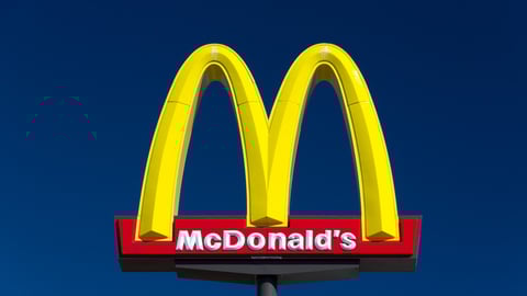 VALENICA, CA/USA - AUGUST 5, 2014: McDonald's restauraunt sign. The McDonald's Corporation is the world's largest chain of hamburger fast food restaurants.; Shutterstock ID 209467111
