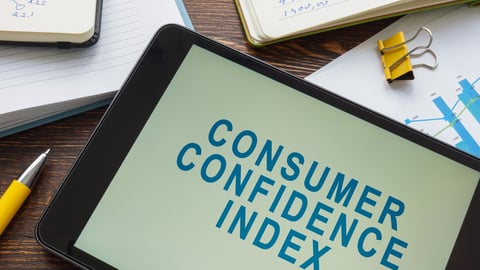 Laptop with Consumer confidence index on the screen.; Shutterstock ID 2137696491