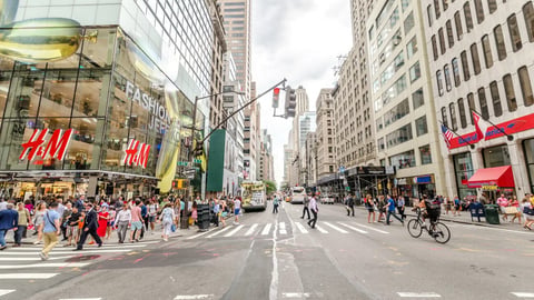 NEW YORK CITY - JUL 17: Traffic on 5th avenue on July 17, 2014 in New York. Fifth Avenue is a major thoroughfare in the center of the borough of Manhattan; Shutterstock ID 213805591