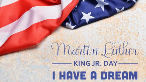 USA flag on light background. Martin Luther King Jr. Day; Shutterstock ID 2400228109