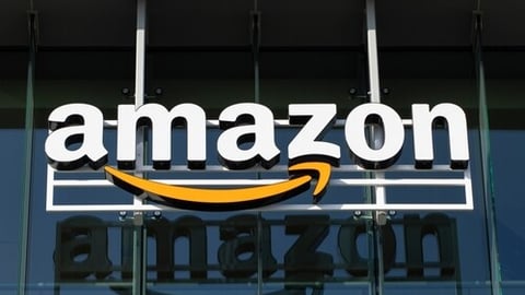 Palo Alto, CA, USA - Apr 30, 2022: Closeup of the Amazon logo seen at its campus in Palo Alto, California. The Palo Alto location hosts A9 Search, Amazon Web Services and Amazon Game Studios teams.; Shutterstock ID 2406109629