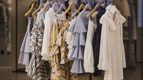 Fashionable clothes in a boutique store in London.; Shutterstock ID 589577570