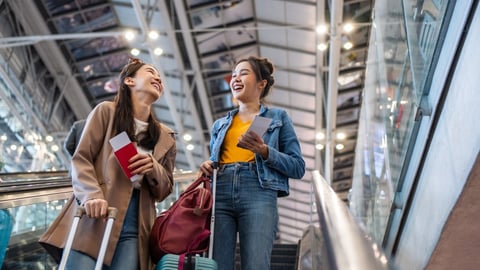 young airline travelers