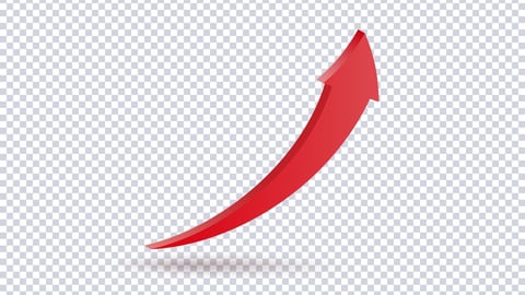 Growing Red Arrow up. Concept of sales symbol icon with realistic 3d arrow moving up. Growth chart sign. Flexible arrow indication statistic. Trade infographic. Profit arrow Vector illustration; Shutterstock ID 2175843899