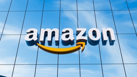 Pune, India - February 19, 2024. Amazon logo on the facade of the headquarter office, 3D Illustration.; Shutterstock ID 2427127531