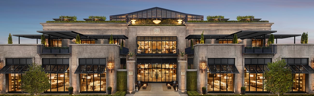 RH combines luxury shopping and dining at its newest location, Oakbrook Center, Oak Brook, Ill. 