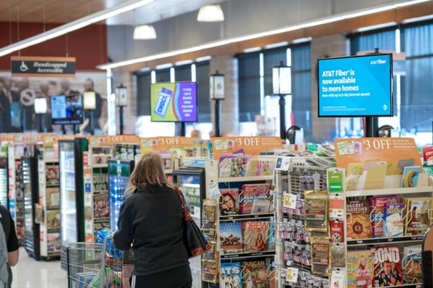 Grocery TV Front End messaging displays.