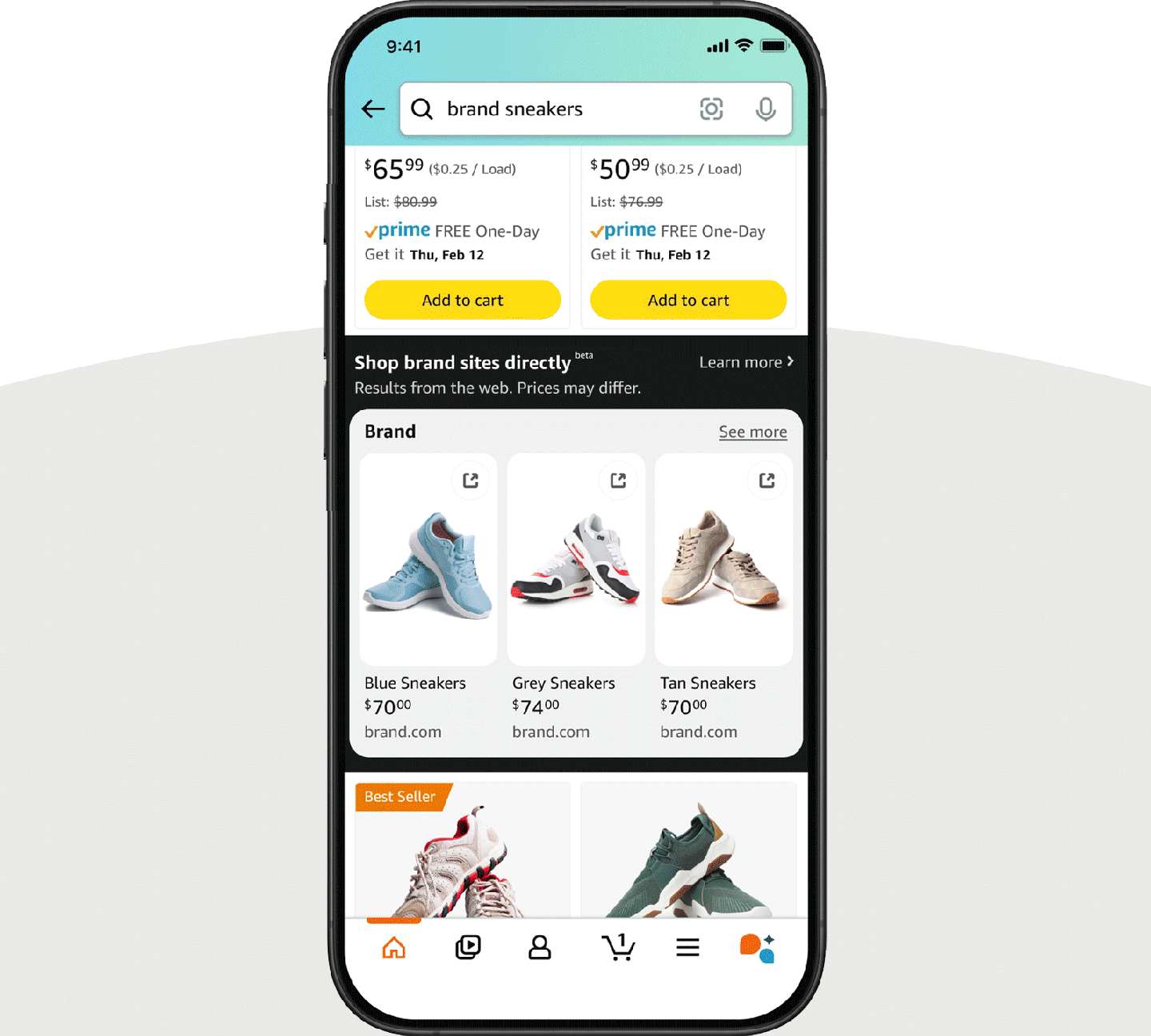Amazon search-based shopping beta