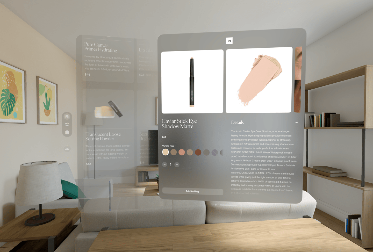 Laura Mercier Apple Vision Pro app