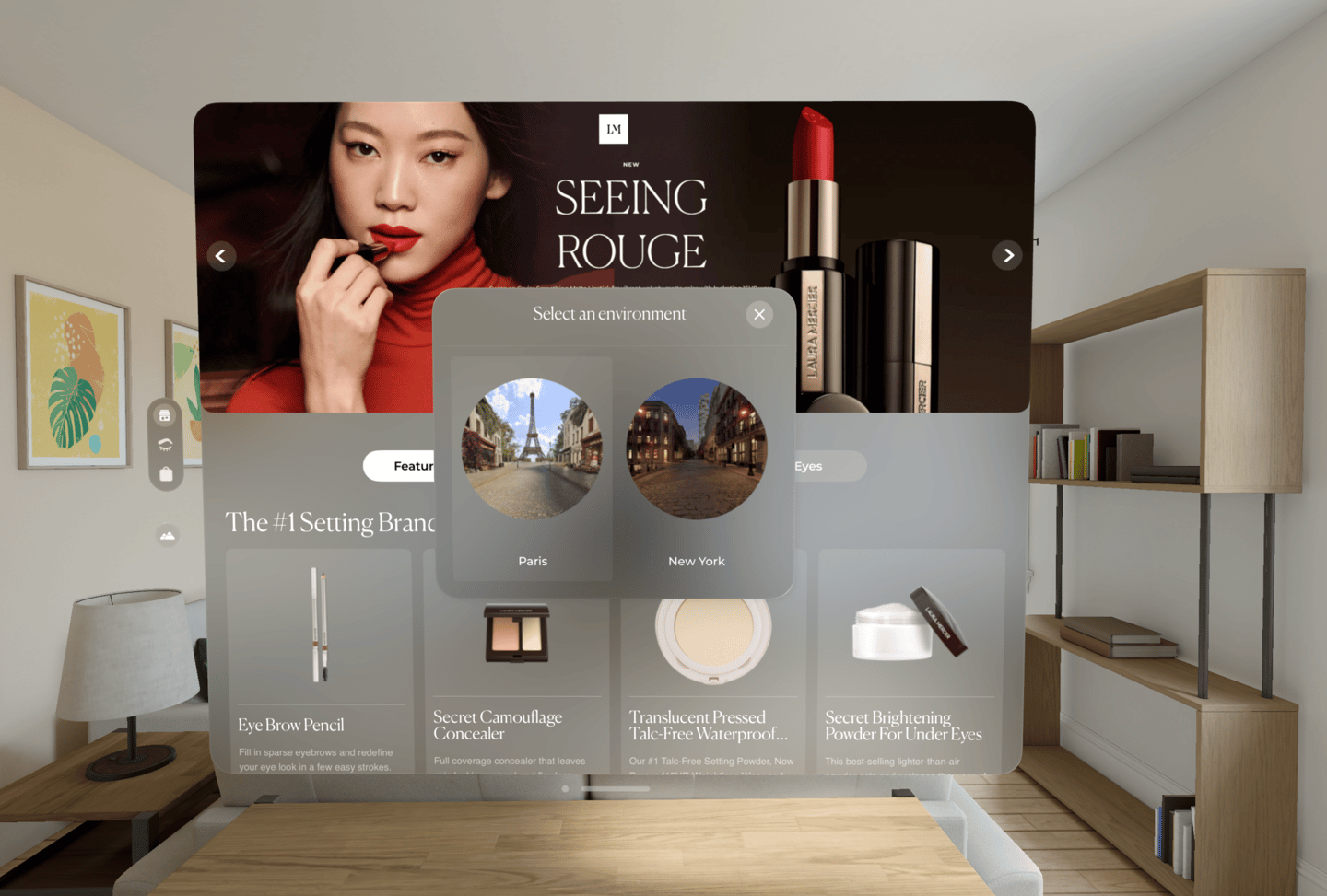 Laura Mercier Apple Vision Pro app