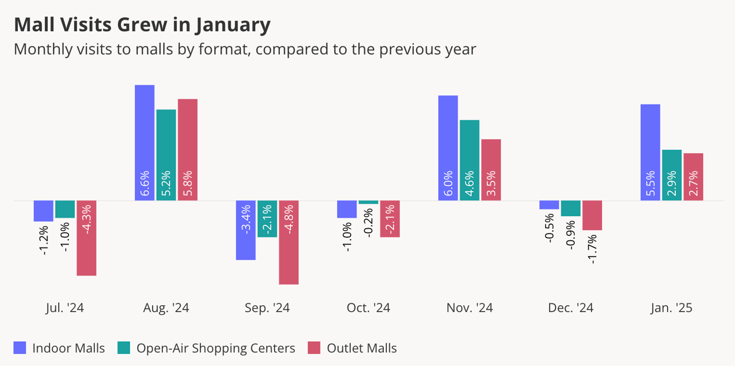 January 2025 mall traffic