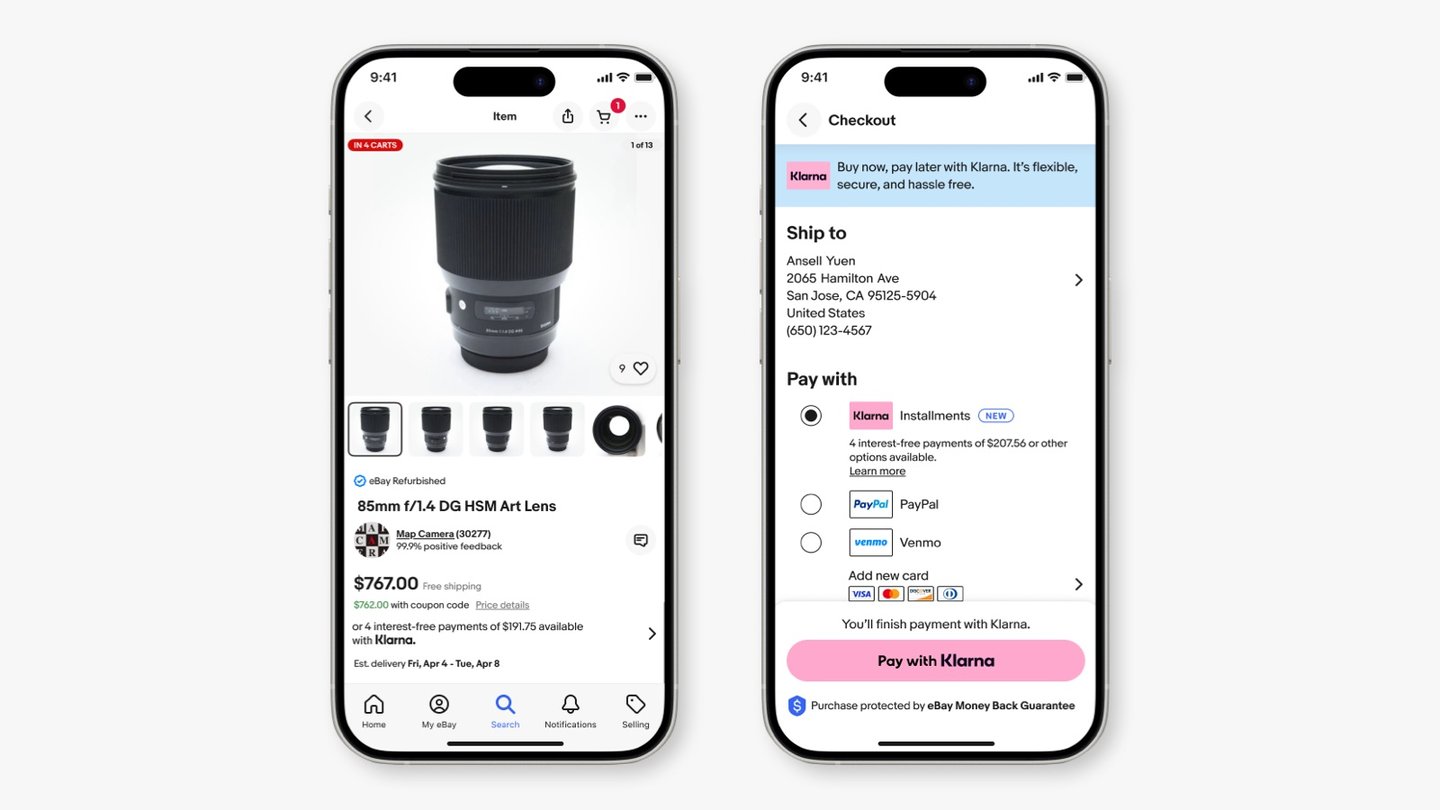 eBay partners with Klarna