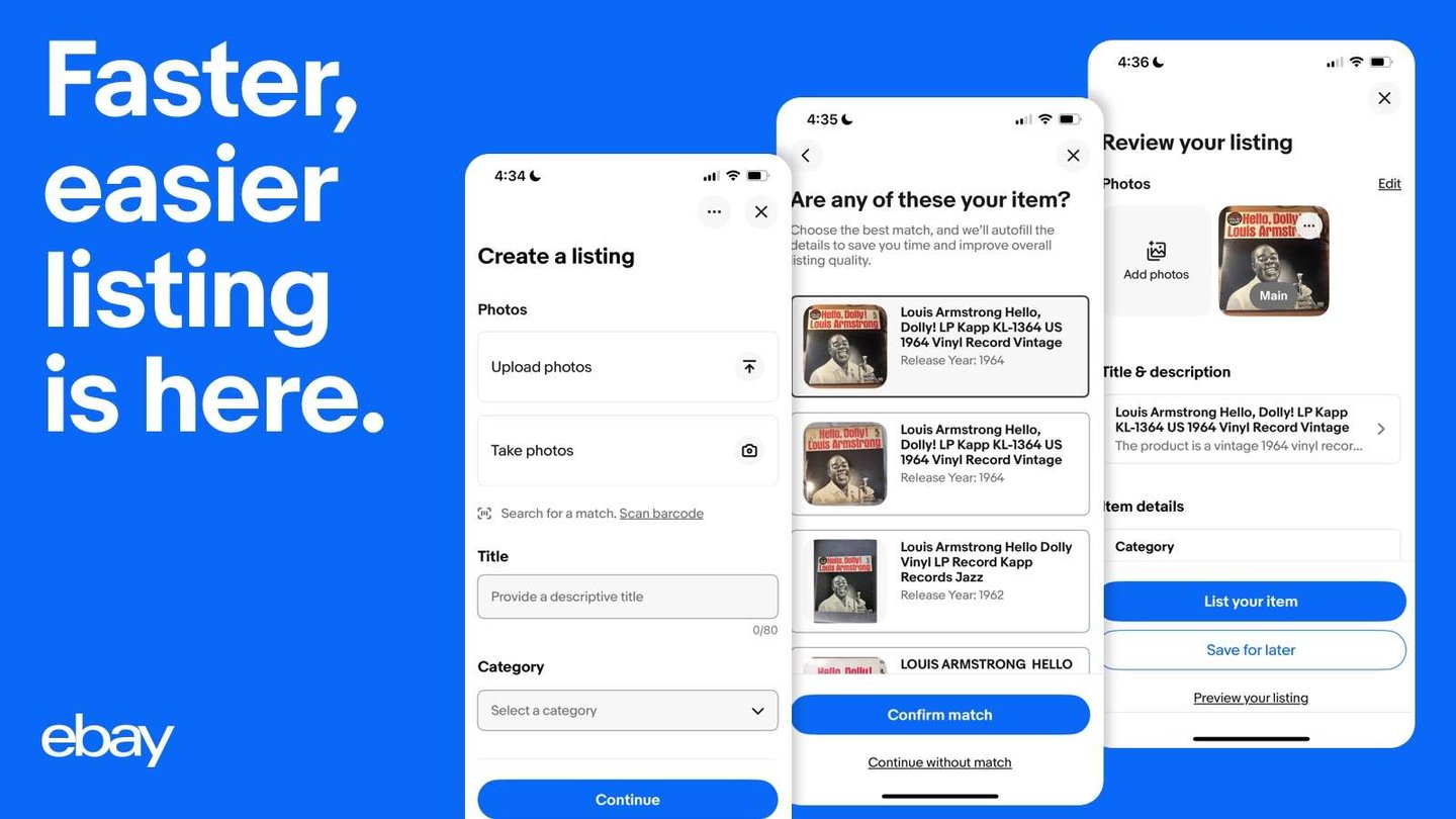 eBay mobile AI listing