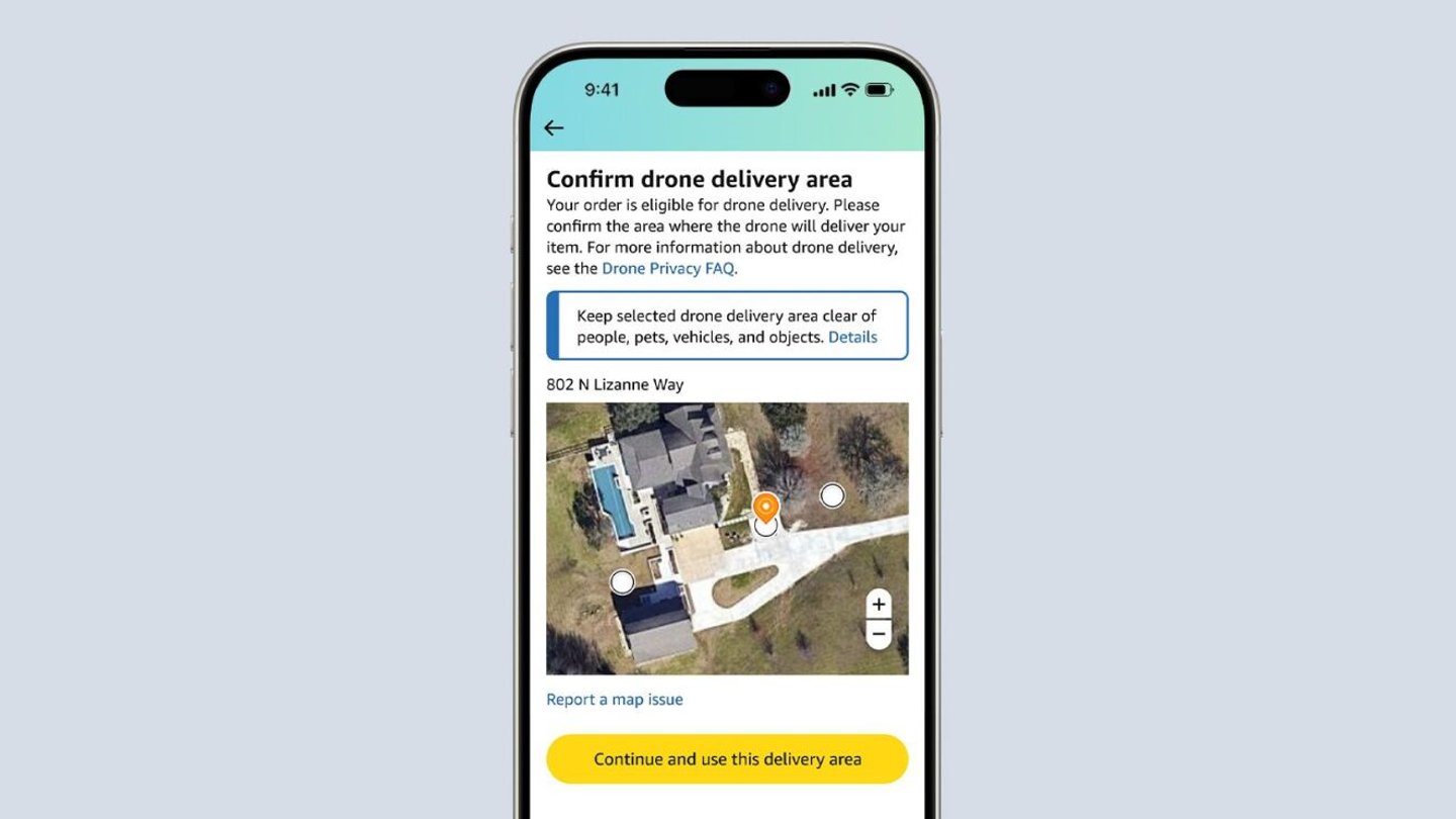 Amazon shopping app - drone delivery