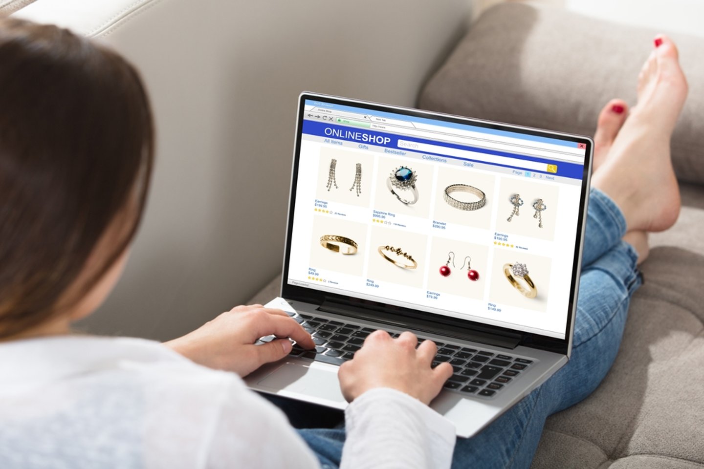 Online shopping jewelry