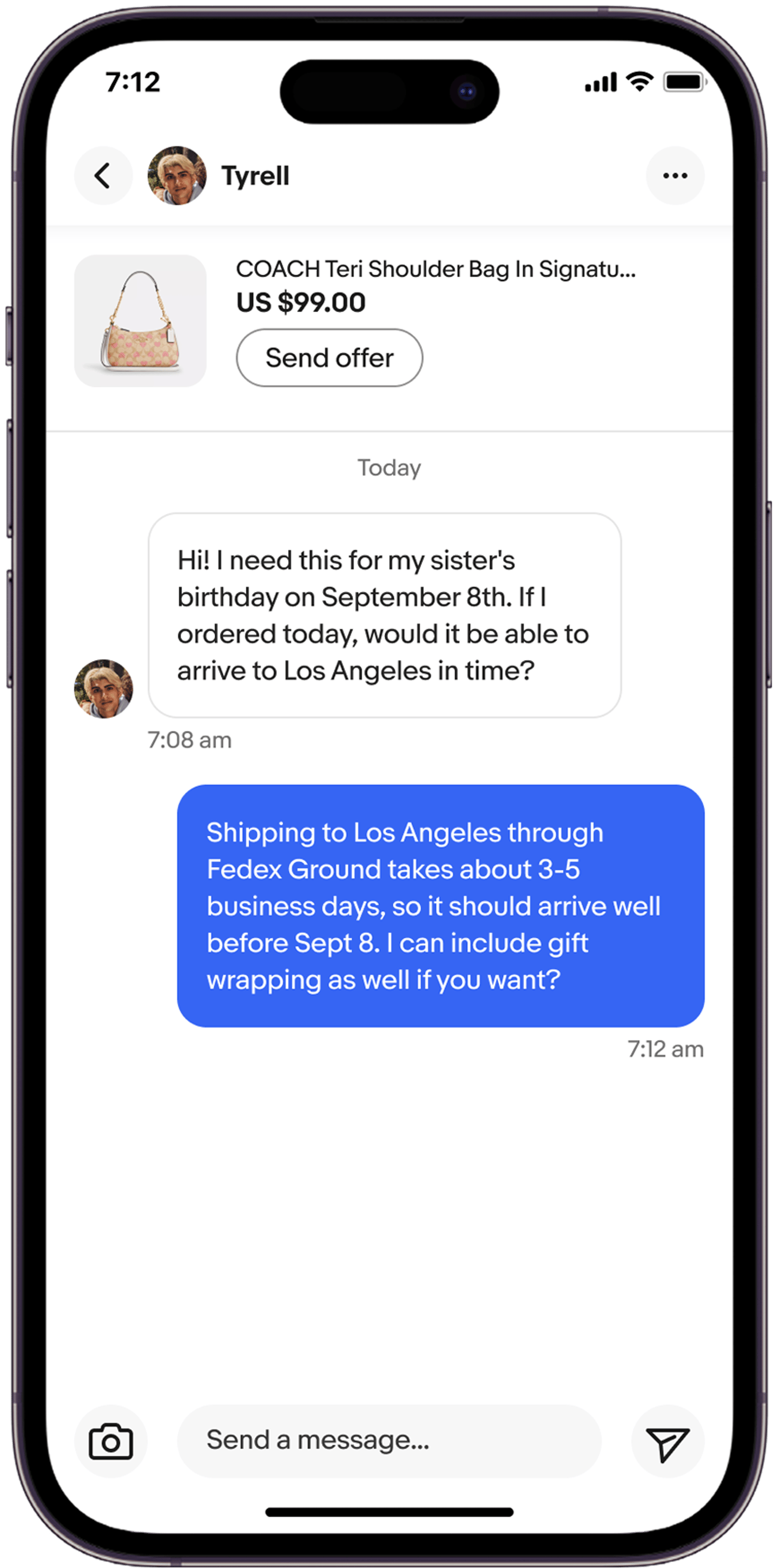 eBay messaging assistant