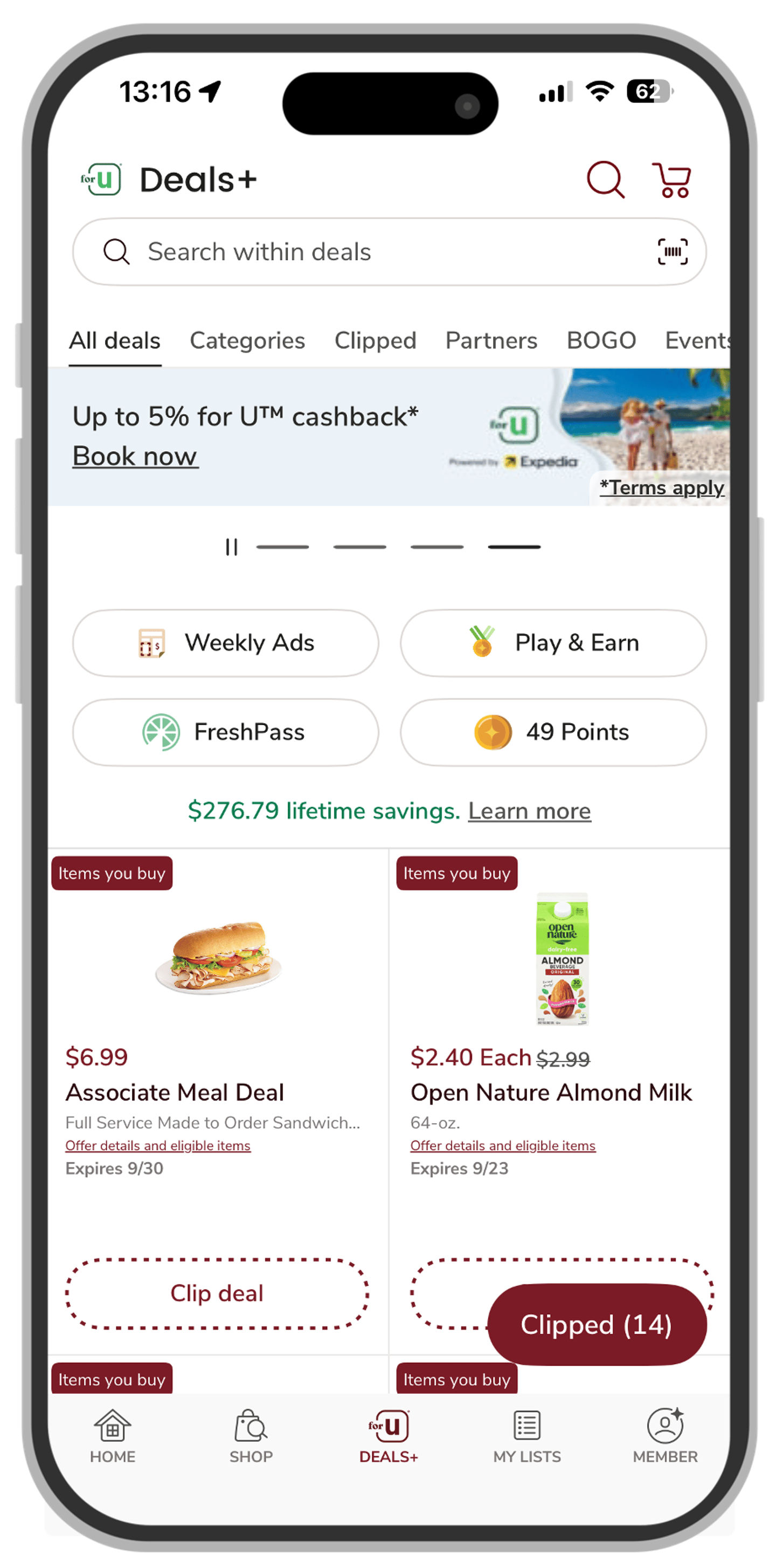 Albertsons u for Travel app