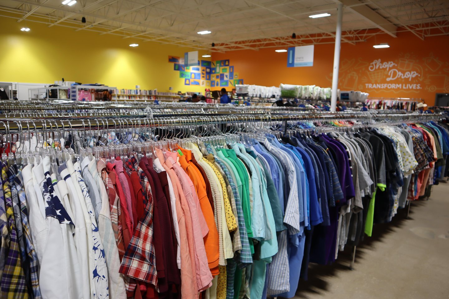 Shirts with tags at Goodwill