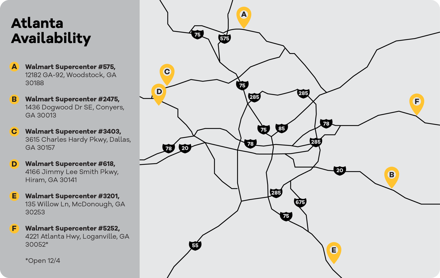 Six Walmart Supercenters in Atlanta offer drone delivery.