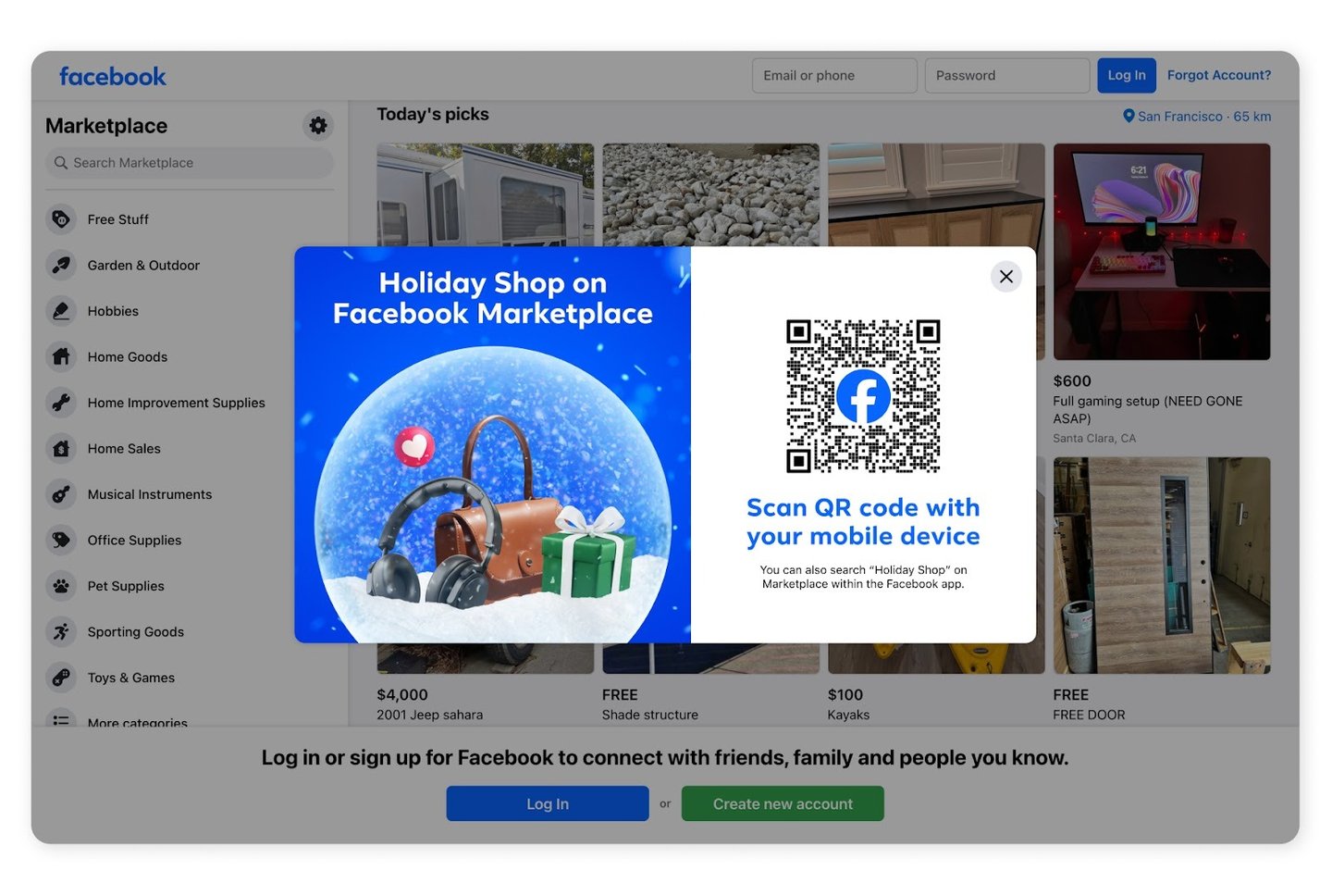Facebook Marketplace Holiday Shop